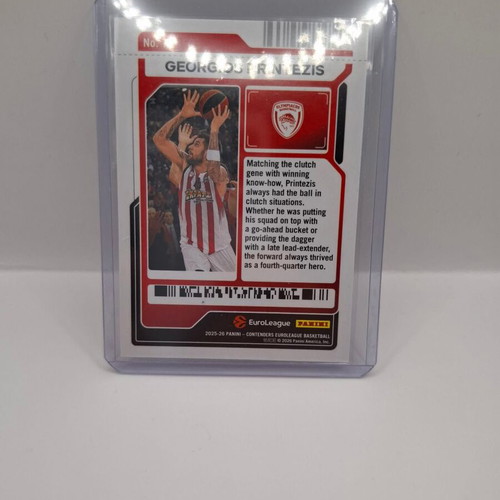 2025-26 Contenders Euroleague Georgios Printezis card like new