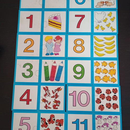 Vintage D. Desyllas educational games used, play and learn from 1 to 24