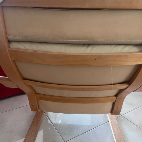 IKEA armchair used with beige leatherette cushion