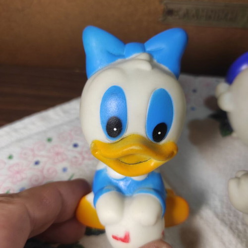 Set of 3 used ARCO Walt Disney (1984) baby figurines Donald, Minnie and Daisy Duck