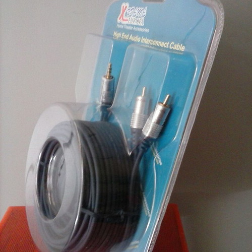 2 x RCA male to 3.5mm male stereo cable, 10m, high quality