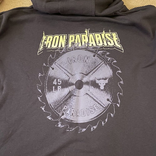 Under Armour short-sleeve hoodie like new, gray and purple, size M