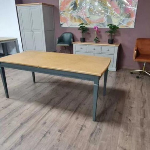 Wooden dining table new with gray legs