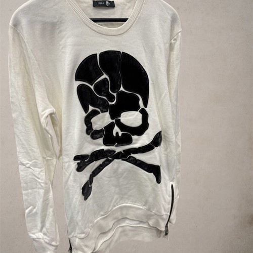 Philipp Plein white sweatshirt like new with zipper and fleece