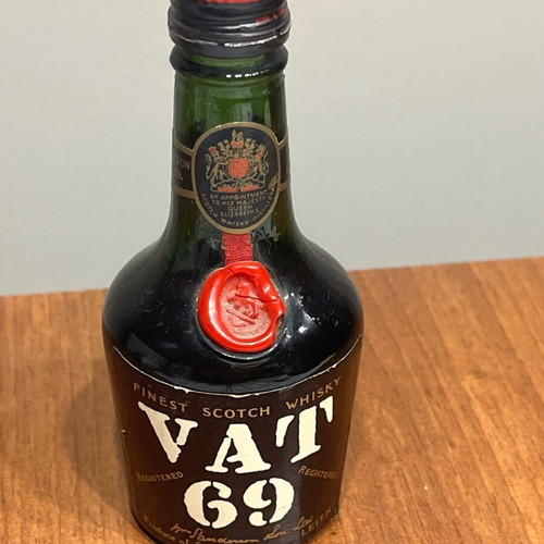 Vat 69 Whisky Miniature vintage sealed and new, 1960s