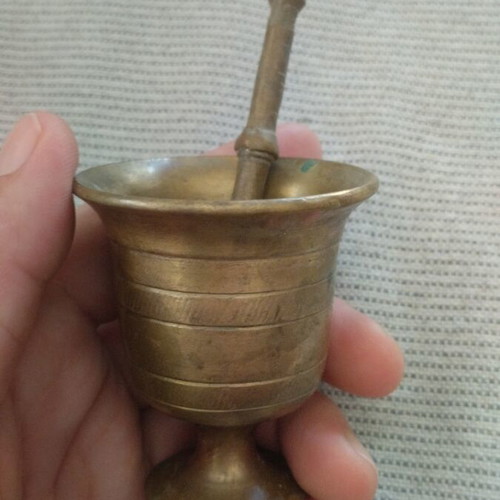 Vintage brass mortar like new, 6.5 cm