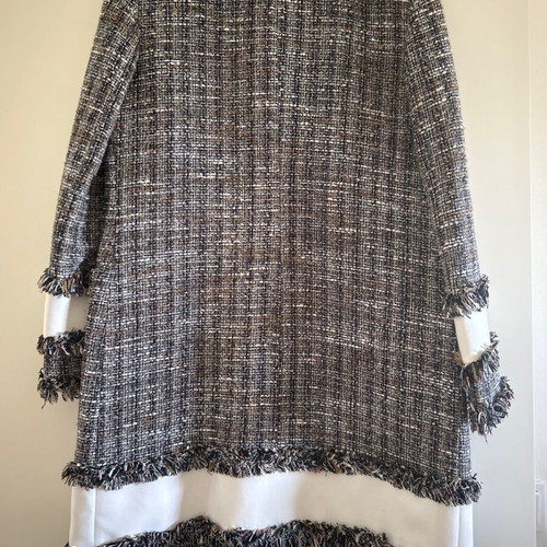 Notalone coat new, light boucle with white stripes, size S