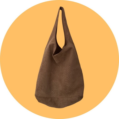 Leather shoulder bag beige like new, large size