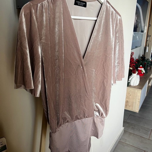 Zara bodysuit used pink velvet size M