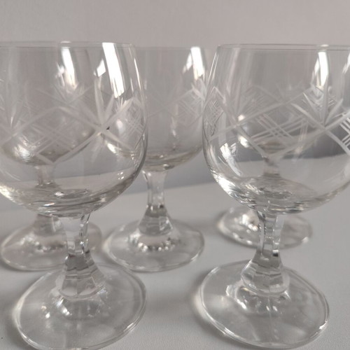 Vintage crystal liqueur glasses, set of 6