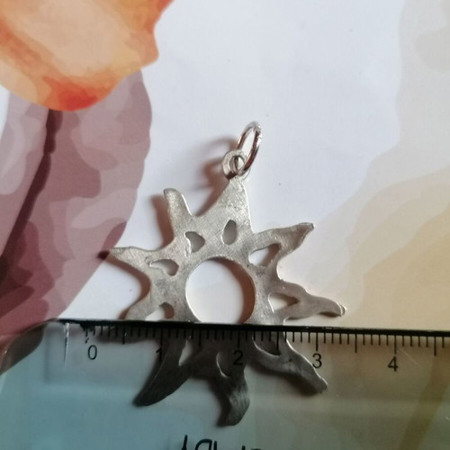 Silver 925 sun pendant with matte finish new