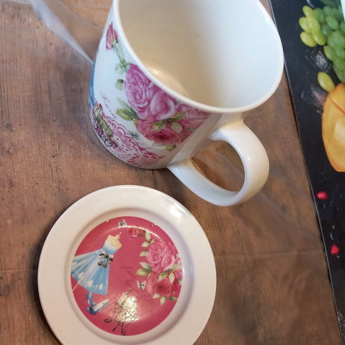 Tea cup used romantic style with saucer