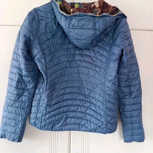Women's double-faced spring jacket like new, blue multicolor, size S