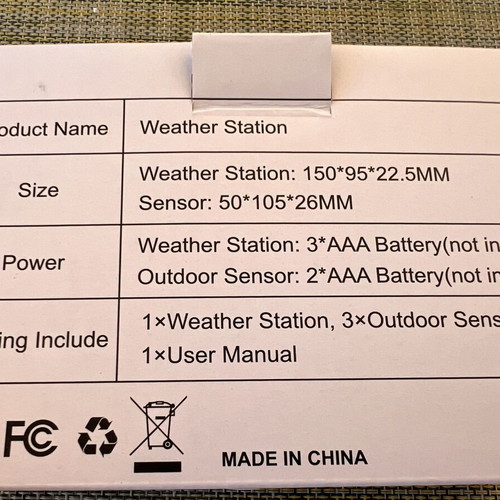 Wireless Weather Station with Thermometer and Hygrometer like new