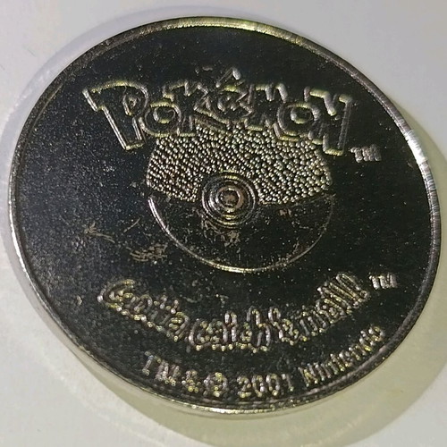 Metal Pokémon coins used, collectible style