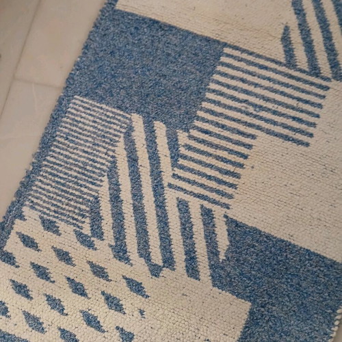 Handmade woven rug like new, cotton, 1.38x55 cm