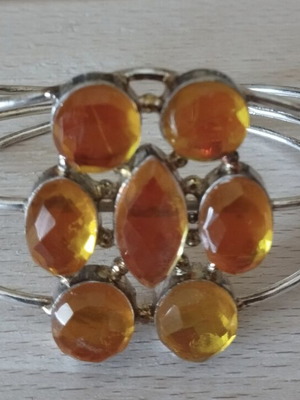 Handmade bracelet with sparkling yellow stones, like new