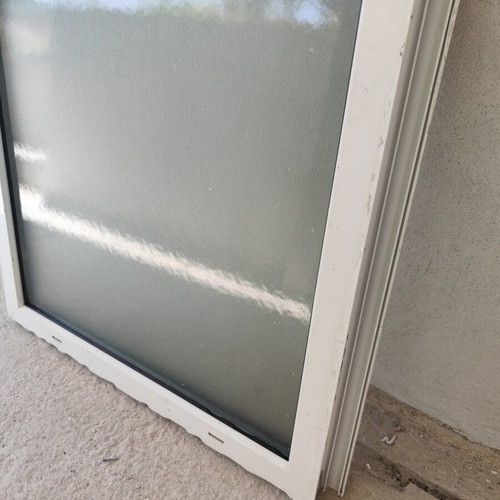 Aluminum fixed window used, 75x76cm, milky double glass, ALUMIL series