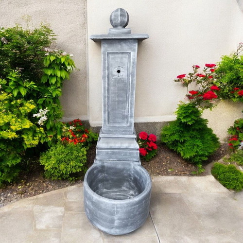 Outdoor garden fountain Selena in white and gray, new