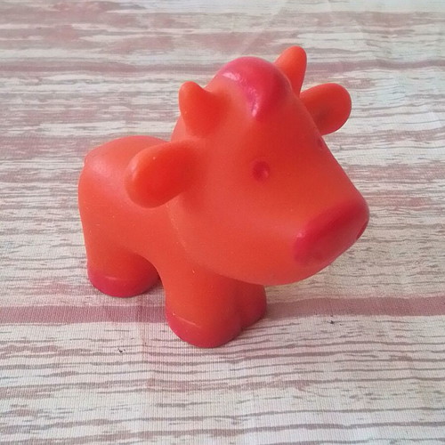 Djeco Farm Animals Cow Squeeze Toy like new