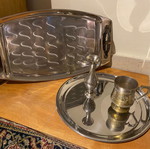 Silver-plated plates and items used