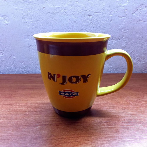 N'JOY FAGE chocolate milk collectible mug used from 1990s