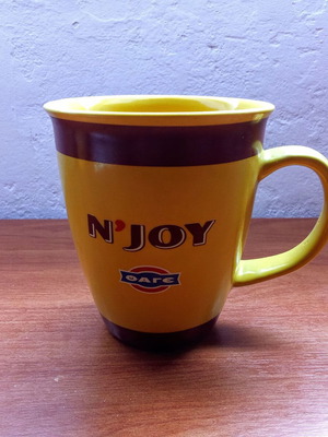 N'JOY FAGE chocolate milk collectible mug used from 1990s