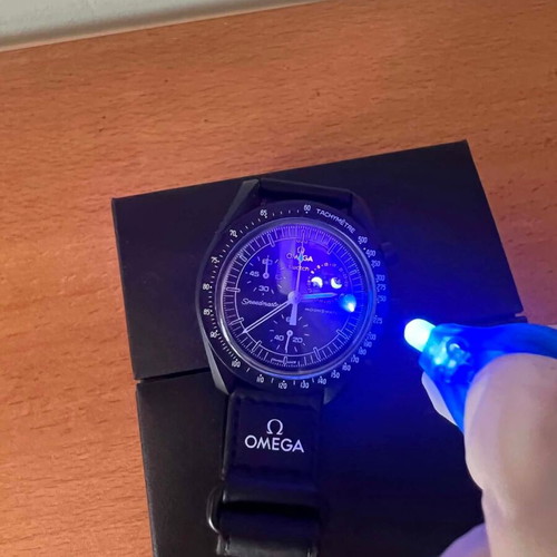 Swatch MoonSwatch Mission to the Moonphase watch, black and white