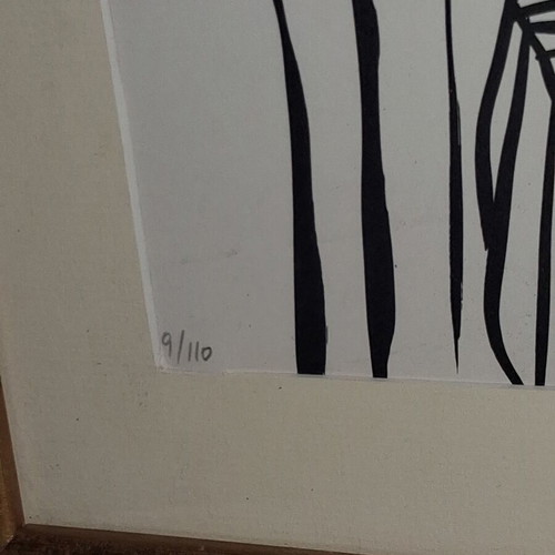 Woodcut by Dimitris Andreadis signed and numbered 9/110, like new, framed