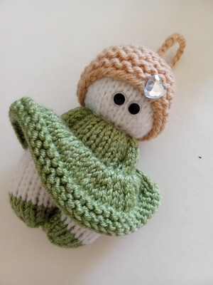 Knitted doll handmade unique