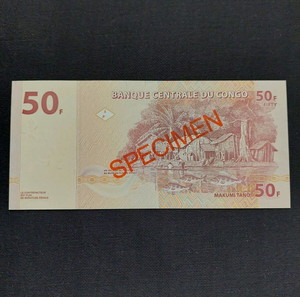 SPECIMEN. CONGO 50 FRANCS.