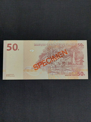 Χαρτονόμισμα Congo 50 Francs 2007 καινούργιο Specimen