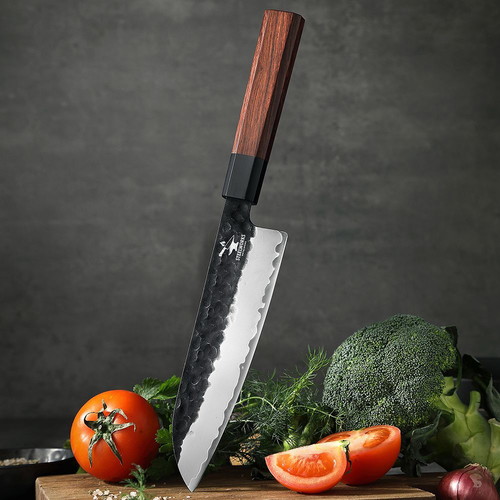 PM8 Santoku 7 Inch Japanese Style Chef Knife 3 Layers Damascus new
