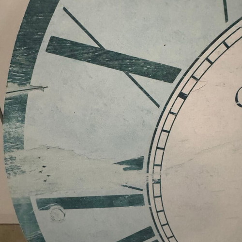 Large analog wall clock new, antique turquoise color