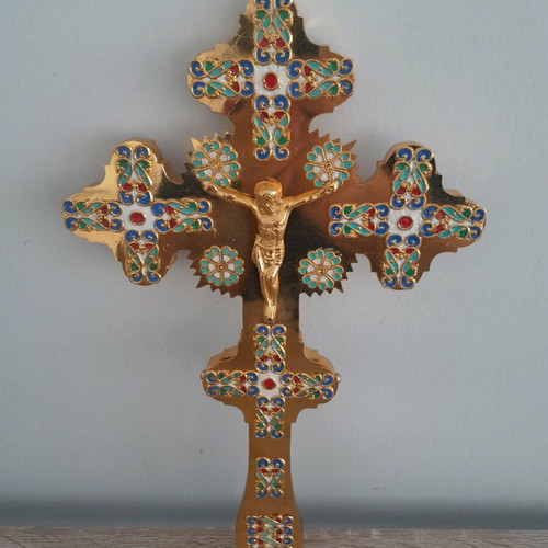 Metal blessing cross new 30x20 cm
