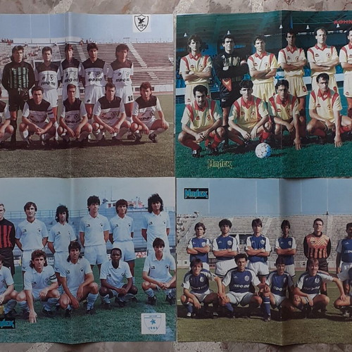 Collection of 7 retro posters of Greek Alpha Ethniki football teams 90s