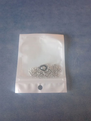 Y2K Necklace with Black Oval Charm and Silver Details new