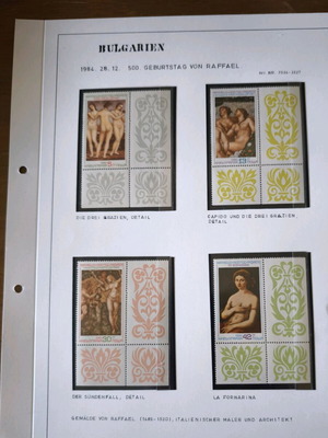 Bulgarian stamp set dedicated to Raphael, new, 1984