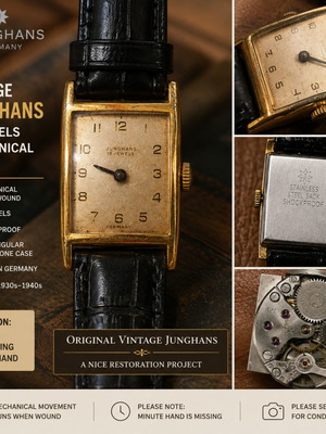Junghans 15 Jewels Mechanical Rectangular Watch, vintage