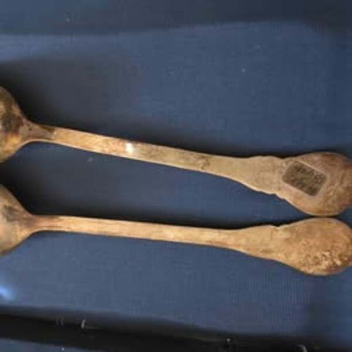 Set of 6 silver coffee spoons 800, antique