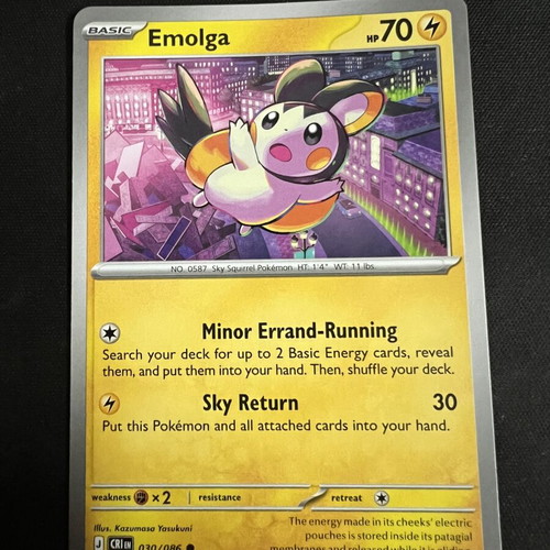 Emolga Cri 030/086 Pokémon card like new
