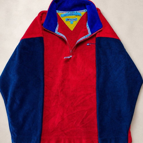 Tommy Hilfiger Athletics fleece quarter zip, red and blue, size L