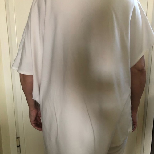 Seva summer blouse like new, white and silver