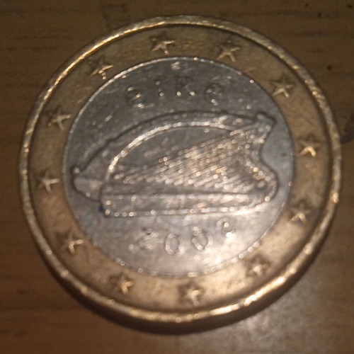 1 euro 2002 used, minted in Ireland