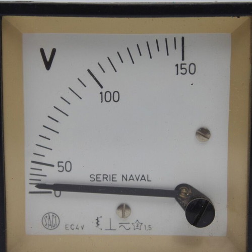Voltmeter panel Saci 0-150V B80/23 new old stock