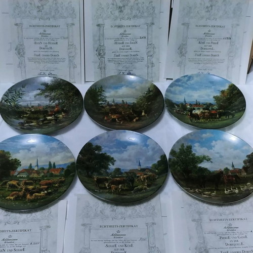 Seltmann Weiden wall plate collection 6 pcs "Animals of Our Village" new