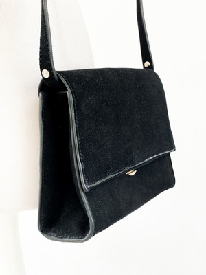 Mango black suede clutch and crossbody bag