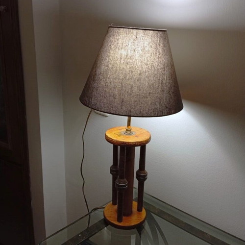 Vintage floor lamp from solid wrought iron, mid-century art deco style