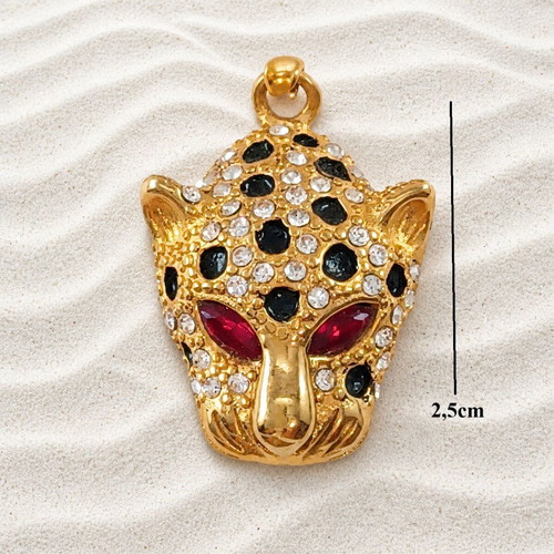 Pendant with Venetian chain made of stainless steel and crystals new