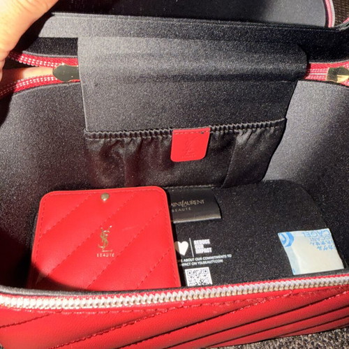 YSL Makeup Bag with Mirror New, Red
